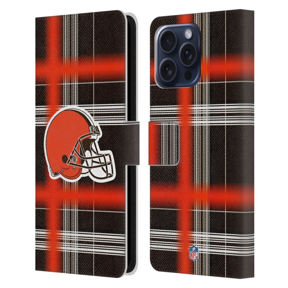 CLEVELAND BROWNS(NFL) クリーブランドブラウンズ クリーブランドブラウンズ - Plaid レザー手帳型 / Apple iPhoneケース 【公式 / オフィシャル】